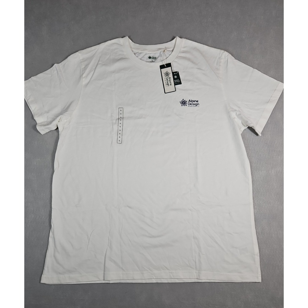 Alpine Design Mens White Short Sleeve Cotton T Shirt Size XL NWT